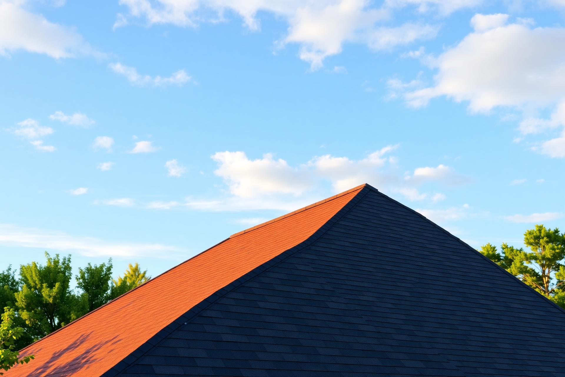 Newly installed asphalt shingle roof on a Statesville home at golden hour